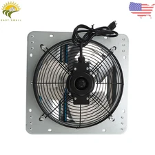 Wall Mounted 12 Inch Shutter Exhaust Fan Aluminum With Meters Power Cord Kit