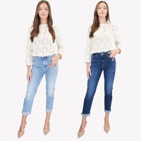 Womens M&S Harper Cigarette Jean Supersoft Straight Leg Cropped Turn Up