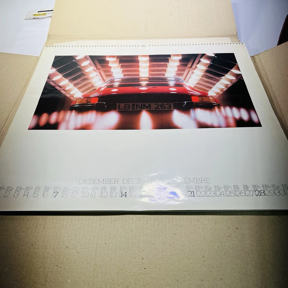 1980 Porsche Perspektiven Calendar Germany Vtg Unused XL Huge W/ Original Box - Image 2 of 4