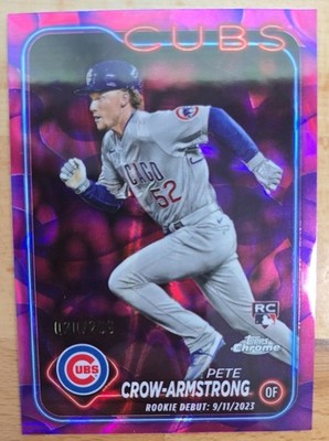 2024 Topps Chrome Update Series #USC158 Pete Crow Armstrong RC Purple Lava Cubs