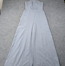 Anthropologie Daily Practice Strapless Jumpsuit Womens Small Blue Wide Leg Beach