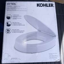 KOHLER 25876-0 Hyten 3" Elevated Toilet Seat - Soft-Close Round Seat White