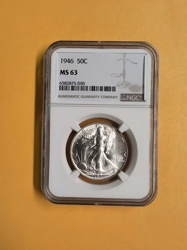 1946 WALKING LIBERTY HALF DOLLAR - NGC MS-63, CHOICE!