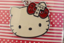Hello Kitty NECKLACE T Initial Pendant Metal 21.5" Chain Original Packaging NOS