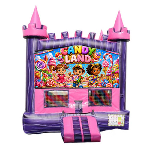 Candyland Kids Bounce House bannière 13 x 13 crochet et boucle panneau d'art 16 oz vinyle - Photo 2/3