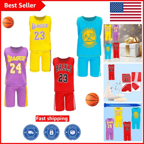 Colorful 6-Piece Boy Doll Clothing Set - Basketball Outfits for 12-Inch Dolls