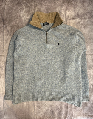 Ralph Lauren Knit Quarter Zipper   Hellblau   Gr. S  |  Vintage Y2K