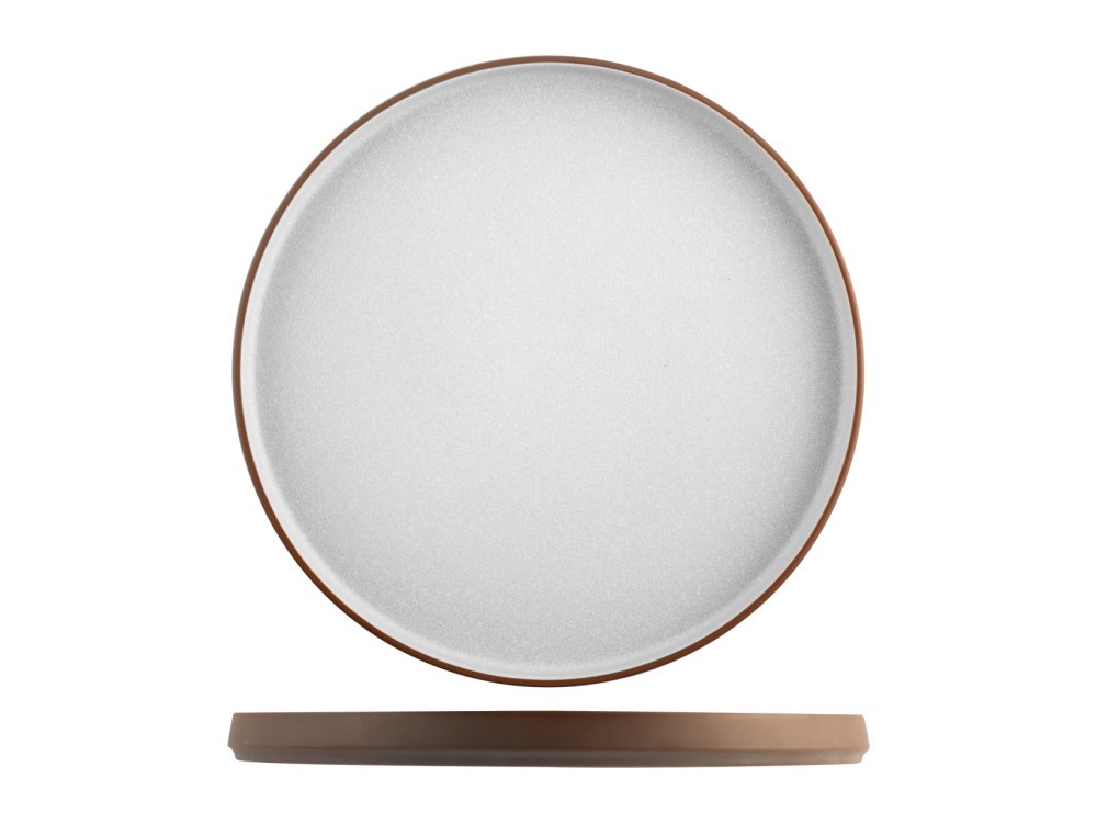 H&H 4 Plates Ares in Porcelain Brown Externally and Gray 27 cm