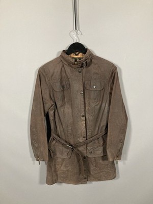 BARBOUR WAXED UTILITY MAC Jacket - UK10 - Brown - Great Condition - Women s