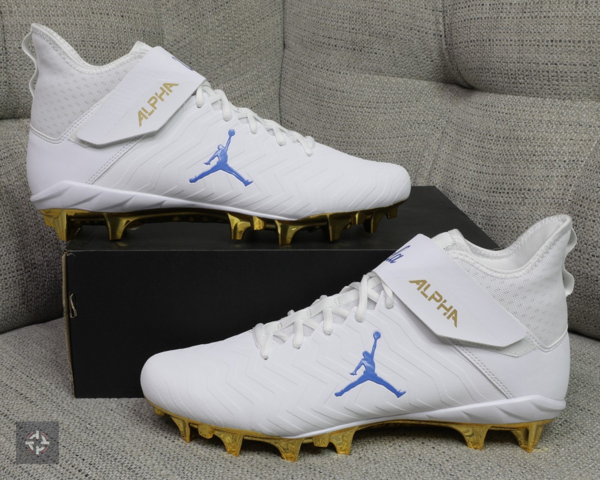 RARE Nike Jordan Alpha Menace Pro 3 UCLA Team Issued Football Cleats Men Size 15 Jordan Alpha Menace Pro 3 PE UCLA for Sale | Authenticity  main image 2