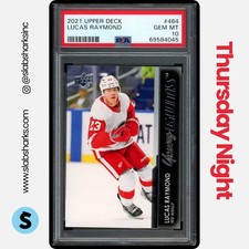 2021 UPPER DECK #464 LUCAS RAYMOND YOUNG GUNS RC ROOKIE PSA 10