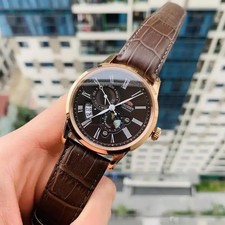 Orient RA-AK0009T Sun  Moon Automatic Brown Dial Leather Strap New Men's Watch