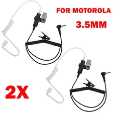 2X 3.5mm Police Acoustic Tube Listen Only Headset Earpiece For Motorola Speaker