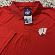 NEW Men  s NCAA WISCONSIN BADGERS Golf Polo Shirt Sz XL