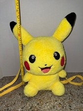 Pokemon Pikachu Plush Backpack Shoulder Bag W/ Zipper Adjustable Straps