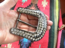 KIPPY'S LARGE RHINESTONE BELT BUCKLE 3-1/2"