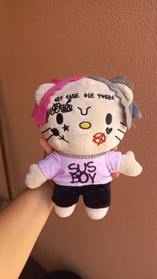Lil Peep Hello Kitty Plush 24cm Rap Music Collectible Toy Festival Gift For Fan