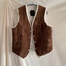 70s vintage suede leather vest