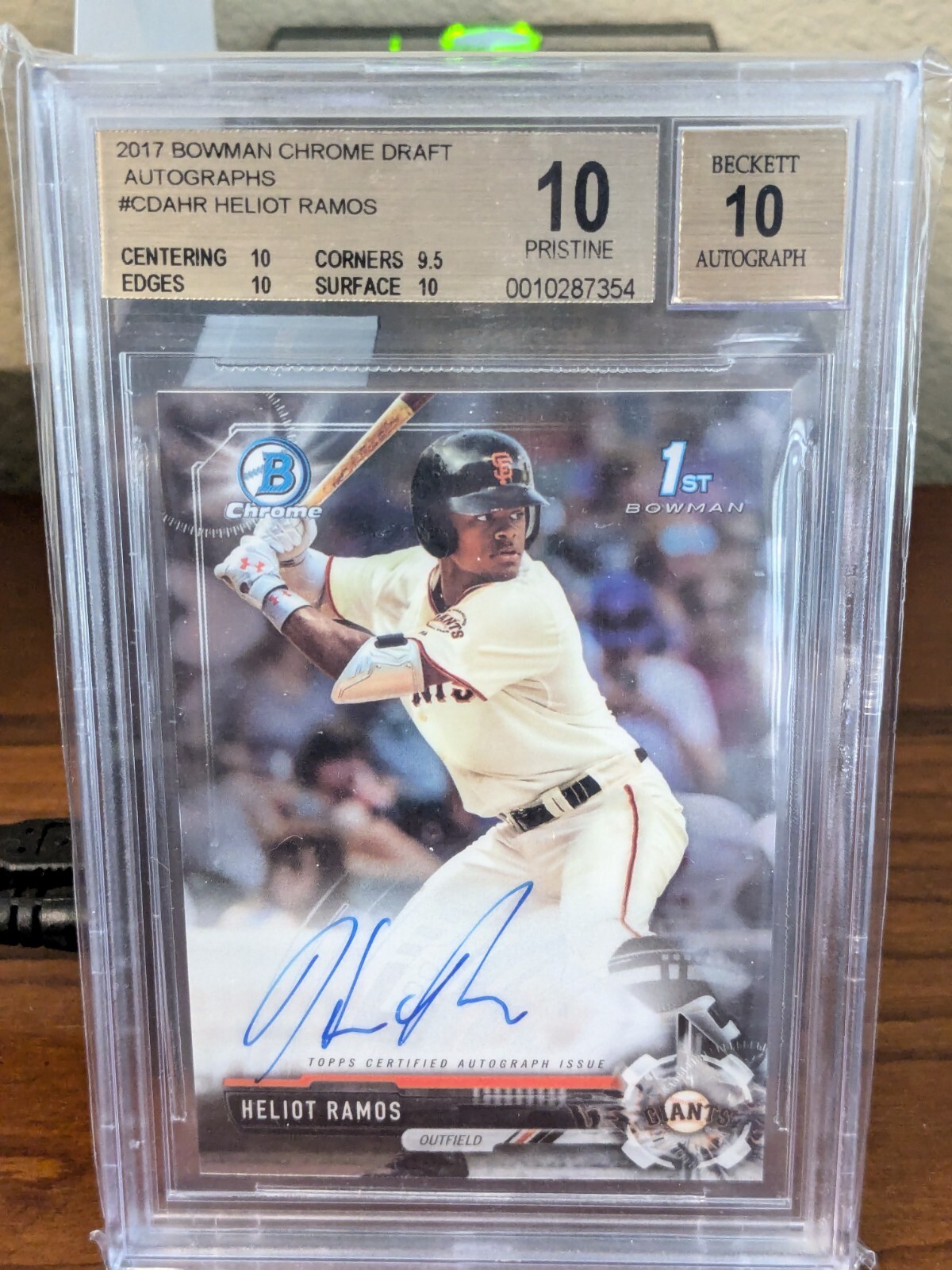 2017 Bowman Chrome DRAFT BASE AUTO Heliot Ramos #CDA-HR - BGS 10/10 PRISTINE
