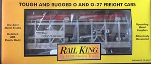 MTH-30-7656-RAIL-KING-MTH-AUTO-TRANSPORT-AUTO-CARRIER-W-ERTL-57-CHEVYS