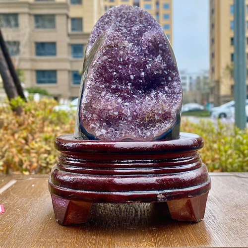 2.53LB Natural Uruguayan Amethyst Quartz Cave Geode Crystal Healing+base - 第 2/16 張圖片