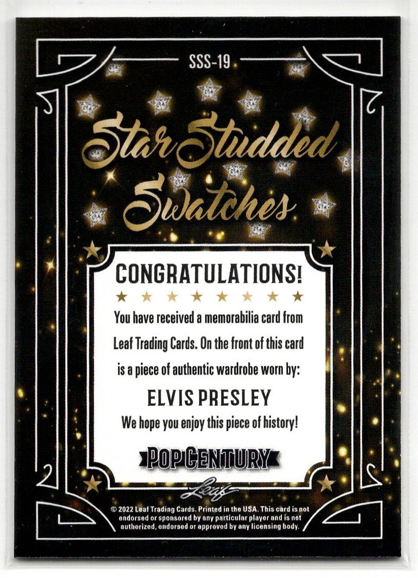 2023 Leaf Pop Century Star Studded Swatches Elvis Presley 21