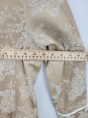 Susan Graver Blazer Womens Medium Brown Floral Jacquard Artsy Boho Career Jacket - Picture 7 of 9