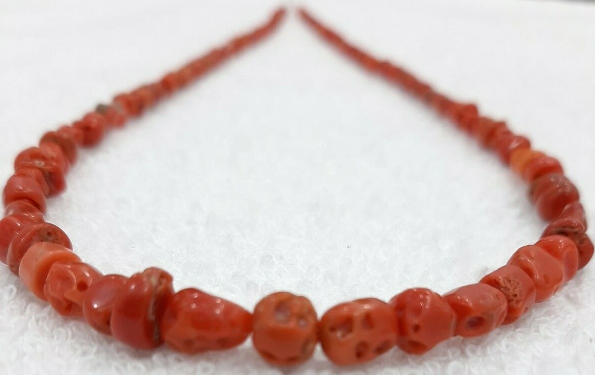Perles De Corail Naturel Rondelles 100% Naturelles - Méditerranée Italie, 4 Pièces, 32 Carats