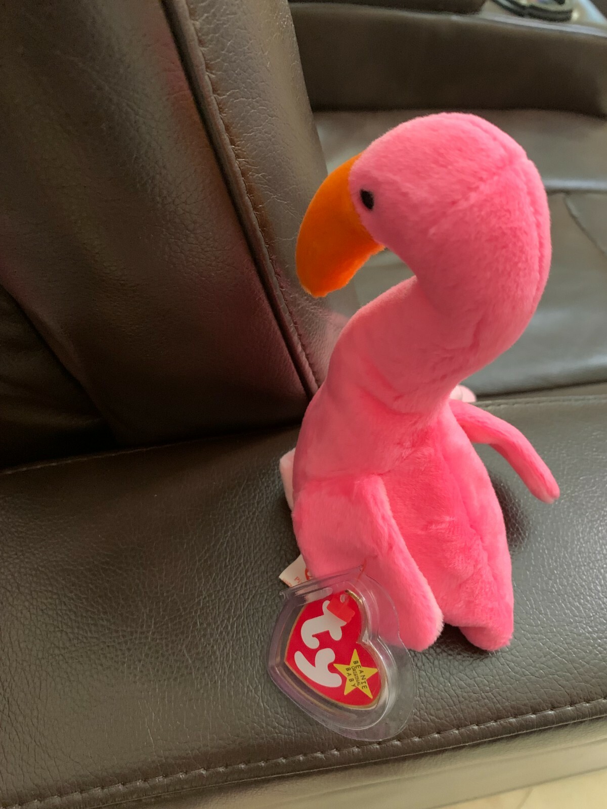 Ty beanie babies Pinky the flamingo 1995 Rare Retired With Tags “PINKY
