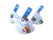 Pee Pee Teepee x3 / Wee Stop Cones Teepees / Boy Baby Shower / Blue Trains Choo