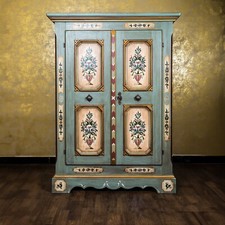 Voglauer Farmhouse Cabinet Old Blue Anno 1700 Antique Hand Painted Country House Wardrobe