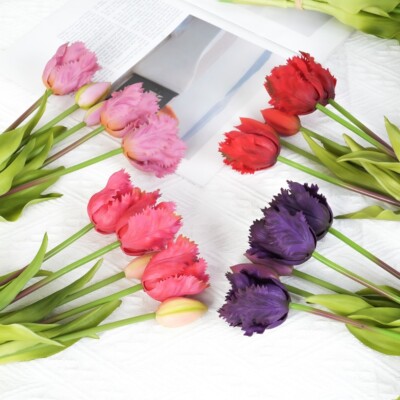 5 Köpfe Künstliche Tulpenbüsche Künstliche Kunsttulpen Frühling Blumen Zimmerdeko