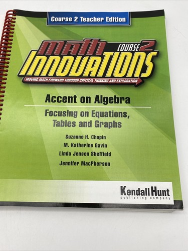 Math Innovations Accent on Algebra Course 2 Teacher Edition Kendall Hunt Publish - 第 7/15 張圖片