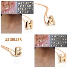 Women Gold/Silver Plated Alphabet Letter A-Z Pendant Chain Necklace Jewelry