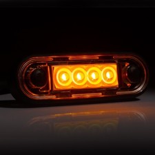 EASY FIT FLUSH FIT AMBER LED SIDE MARKER LAMP/LIGHT TRUCK VAN BAR *NO CUT OUT*