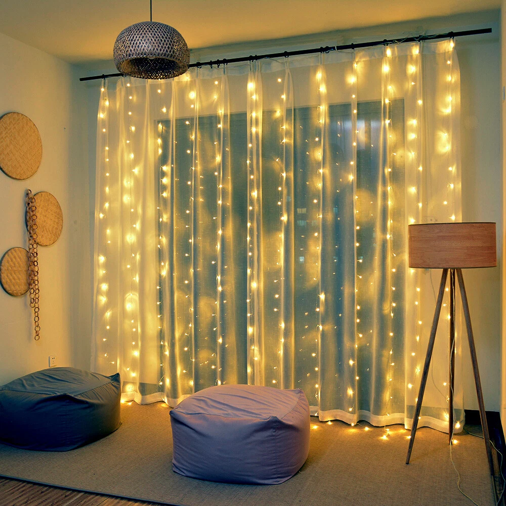 Window Curtain Lights 8 Mode LED Fariy String Lights for Party Garden Room  Wall