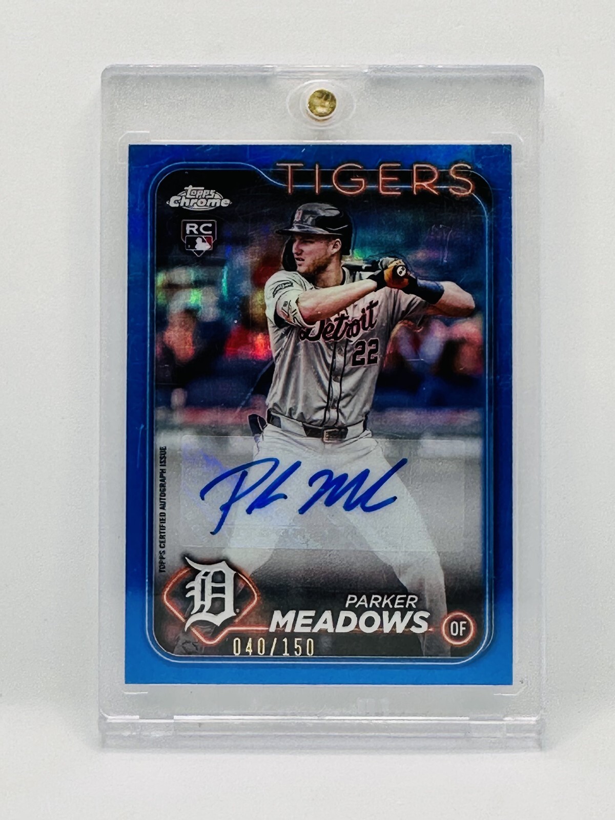 2024 Topps Chrome Update Blue Auto Parker Meadows #40/150 RC Rookie #AC-PM SP