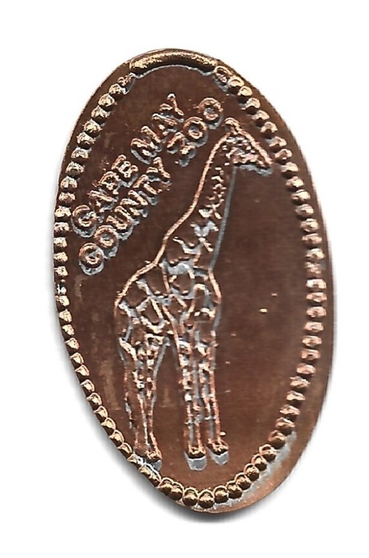 Elongated penny (cent) CAPE MAY COUNTY ZOO & PARK Cape May NJ m#2 RETIRED zinc
