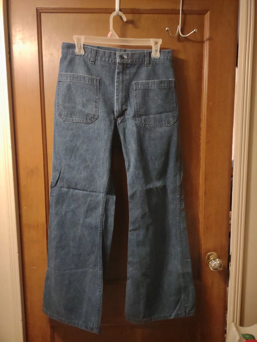 vtg sailor jeans flare bell bottom men 32 utility trouser denim type II us  navy