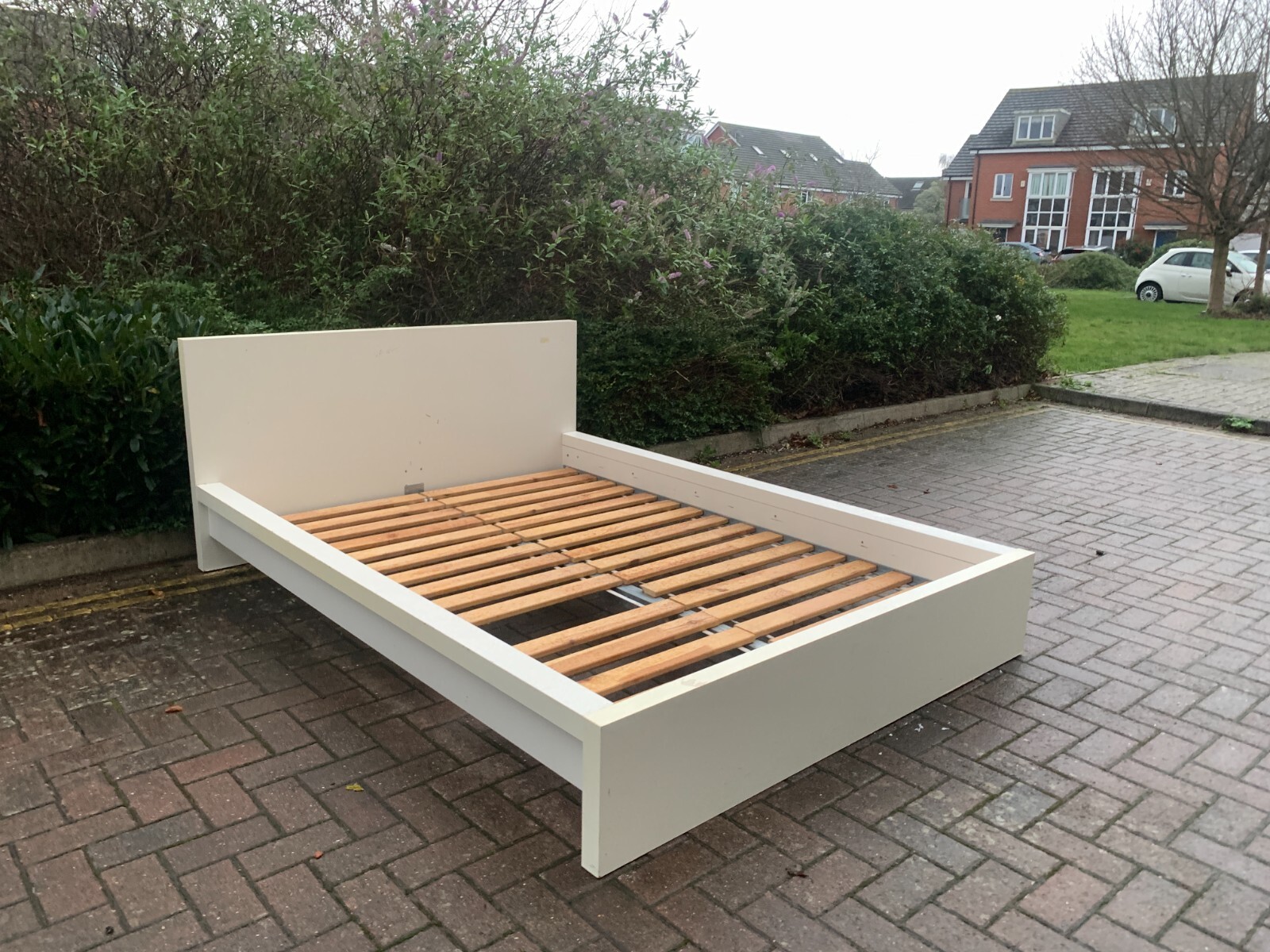 Fantastic IKEA Malm EU Double Size Bed Frame White + Sultan Lade Slats