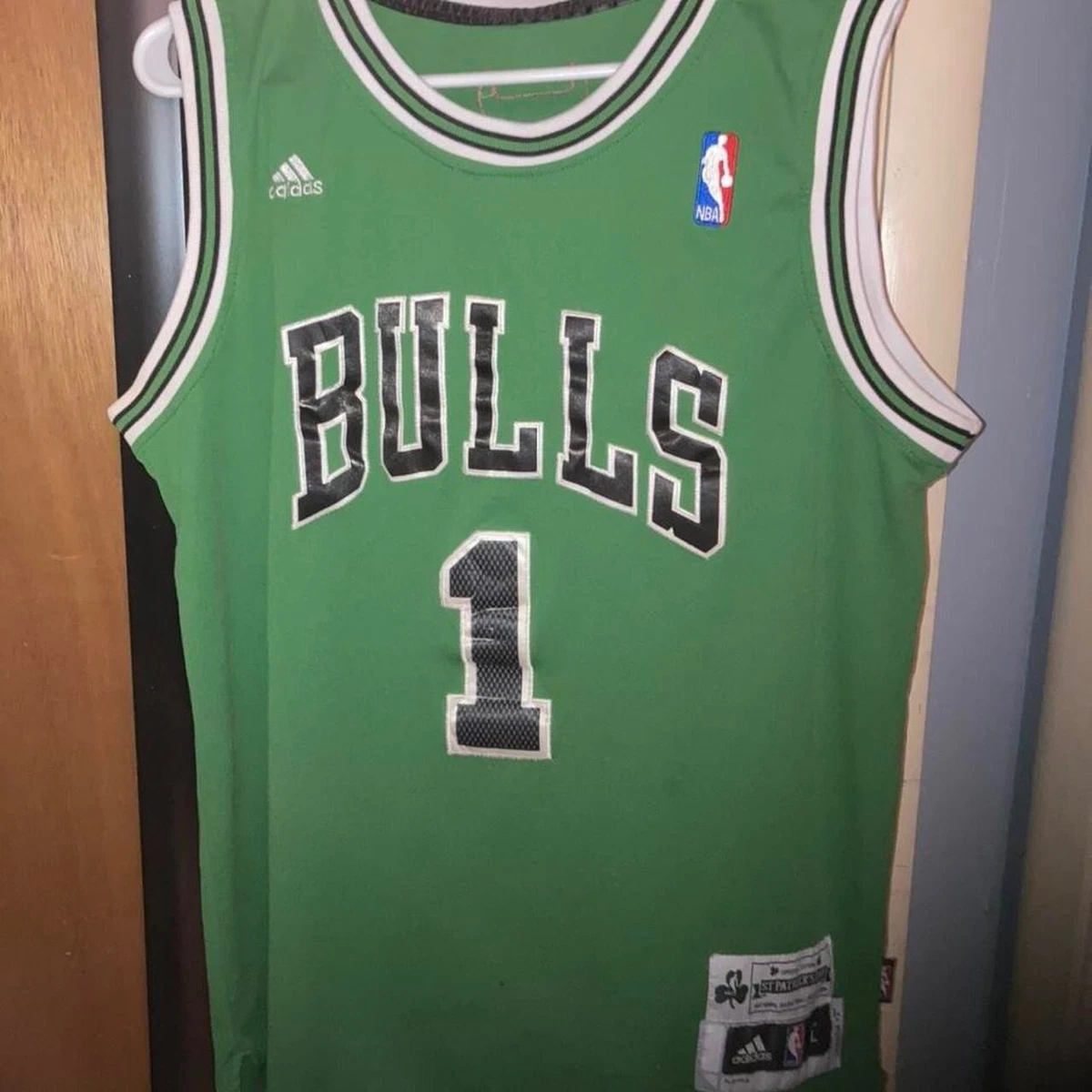 DERRICK ROSE CHICAGO BULLS THROWBACK JERSEY ST. PATRICK'S DAY