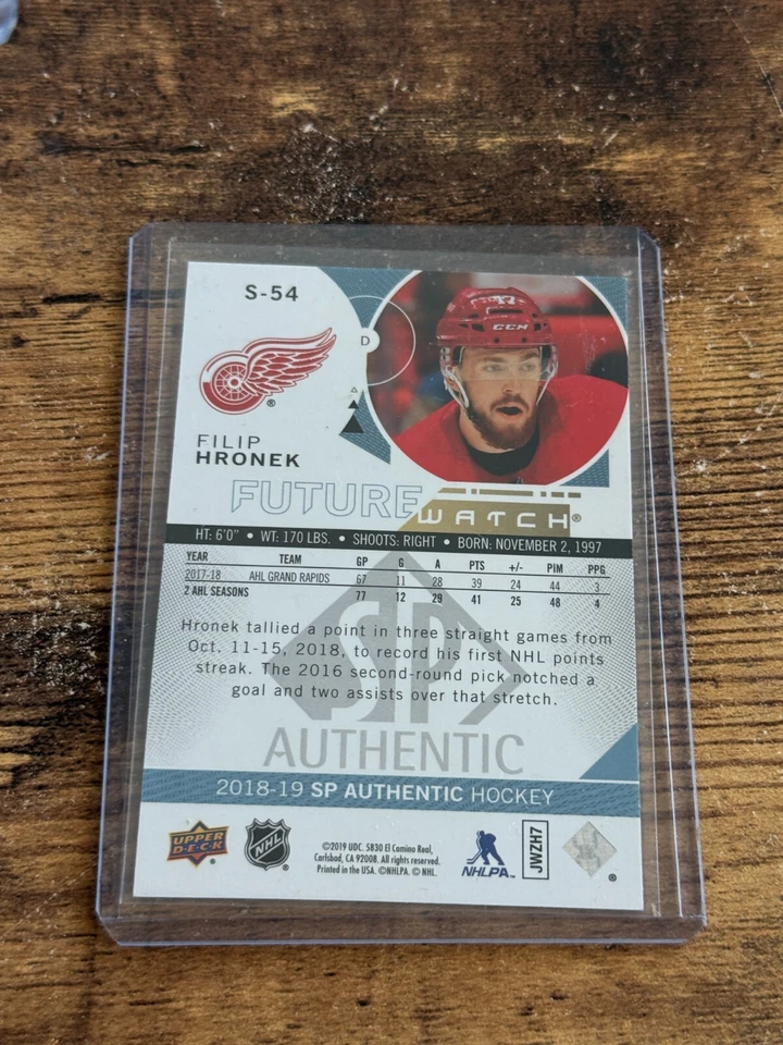 2018-19 SP Authentic Spectrum FX Bounty Gold /50 Filip Hronek #S-54 Rookie RC - Image 2 of 2