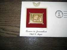 2002 Ethel L Payne Women In Journalism Replica Gold Golden Cover Stamp
