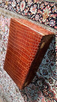 WIEN  LUXUS  LEDER  ANTIK  ALLIGATOR  ANTIQUE  CROCODILE  LEATHER  RARE  VINTAGE