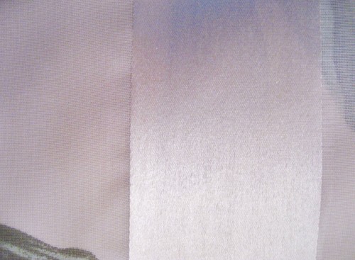 "Sciarpa lunga a righe chiffon & raso con viola clematide grigio chiaro 13,5 x 59" - Foto 12 di 13