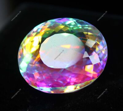 A++ Rainbow Mystic 44 Kt Topas ovale Form zertifiziert lose Edelstein S-35