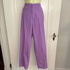 Vintage 70s/80s Haberdashers Purple High Waisted Polyester/Cotton Pants