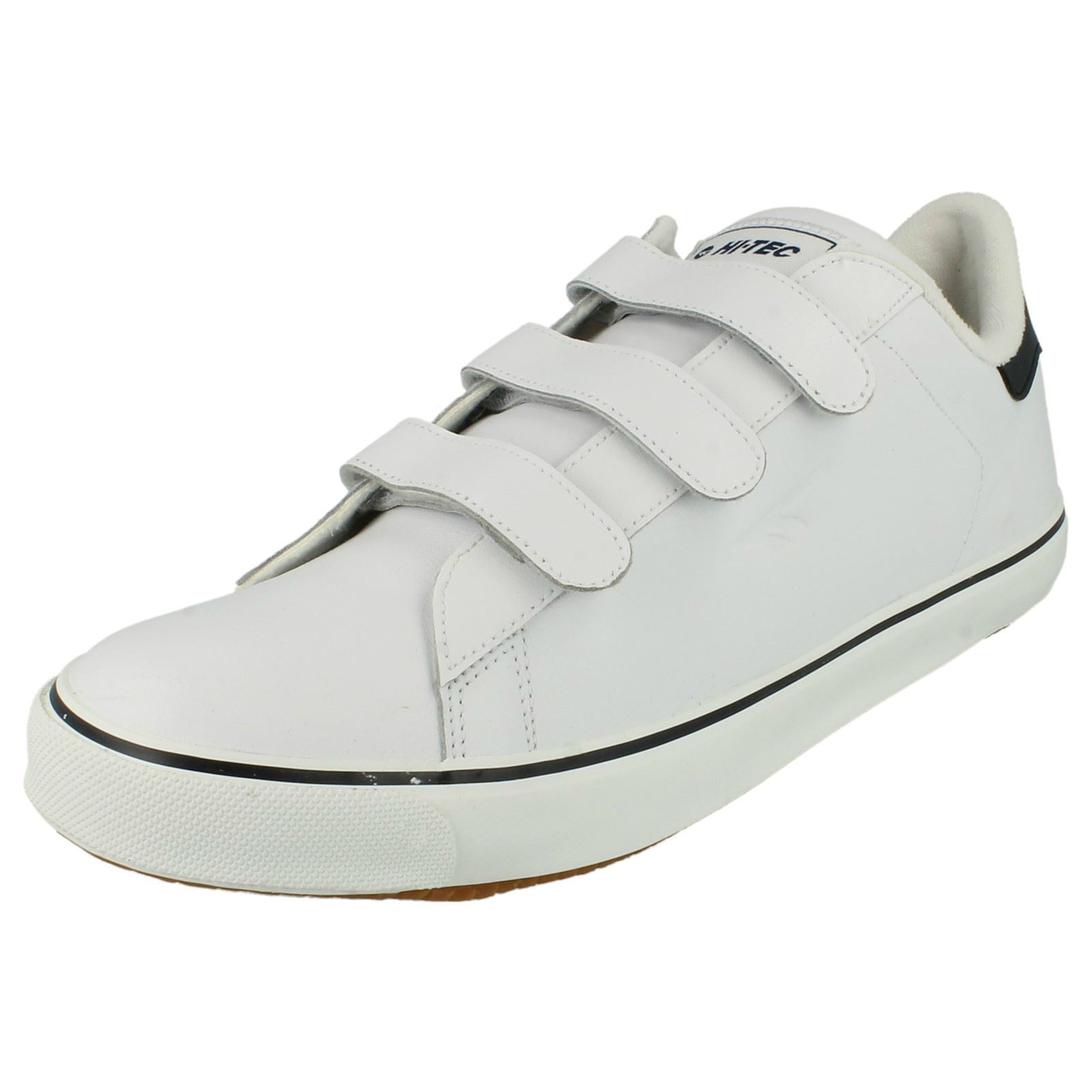 Hombre ROSSI Cuero Blanco Gancho y Lazo Zapatillas Por HI Tec Precio de Venta