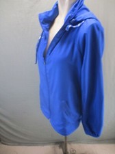 NIKE DRI-FIT Size M Womens Blue Full Zip Pocket Drawstring Running Jacket 338