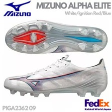 MIZUNO Soccer Cleats Mizuno Alpha ELITE P1GA2362 09 White/Ignition Red/Blue NEW